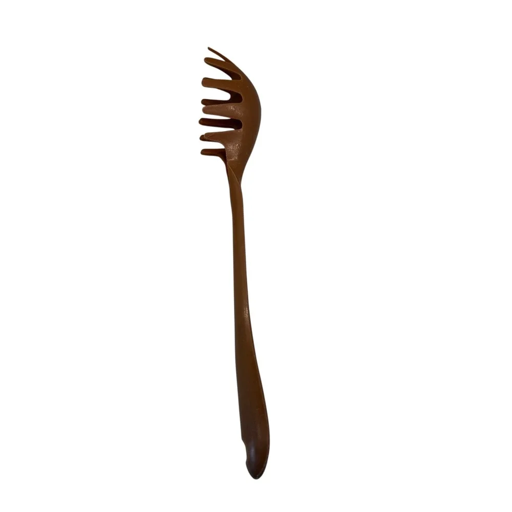 VTG Pasta Server Spaghetti Claw Spoon Utensil Brown Retro Kitchen Made‎ in USA